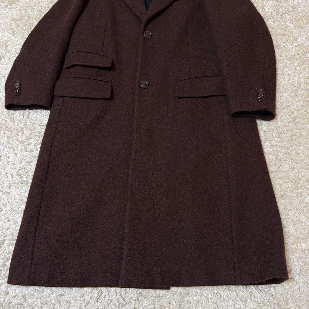 ☆極美品☆トゥモローランド　ビックチェスターコート　ヘリンボーン　ダークブラウン