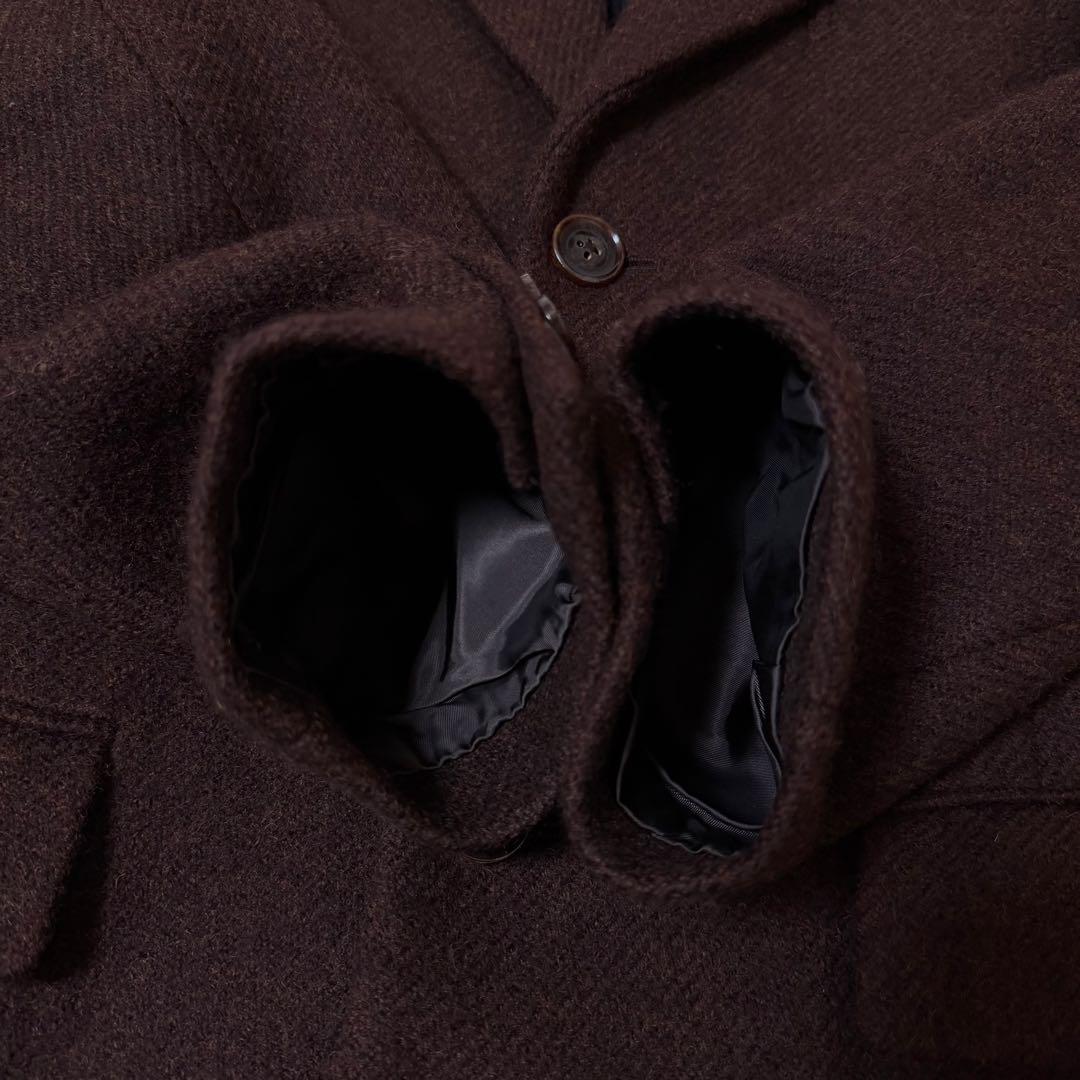 ☆極美品☆トゥモローランド　ビックチェスターコート　ヘリンボーン　ダークブラウン