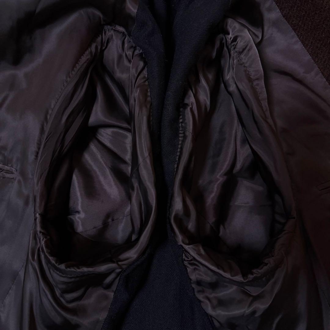 ☆極美品☆トゥモローランド　ビックチェスターコート　ヘリンボーン　ダークブラウン