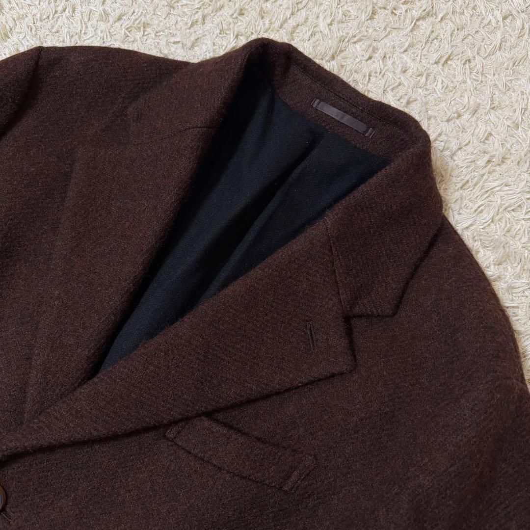 ☆極美品☆トゥモローランド　ビックチェスターコート　ヘリンボーン　ダークブラウン