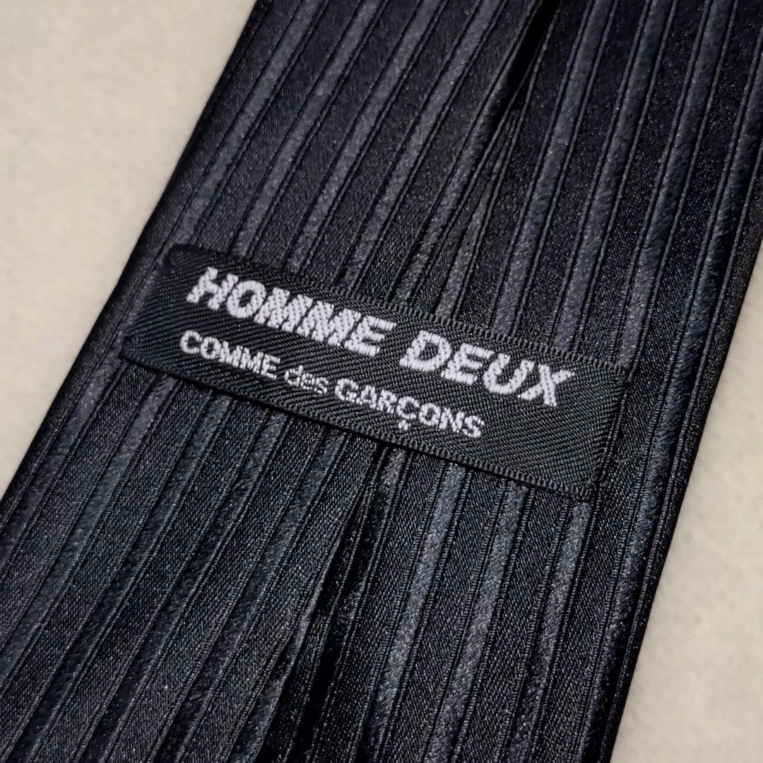 極美品■コムデギャルソン　オムドゥ　ネクタイ　ストライプ(縦縞)　ブラック黒