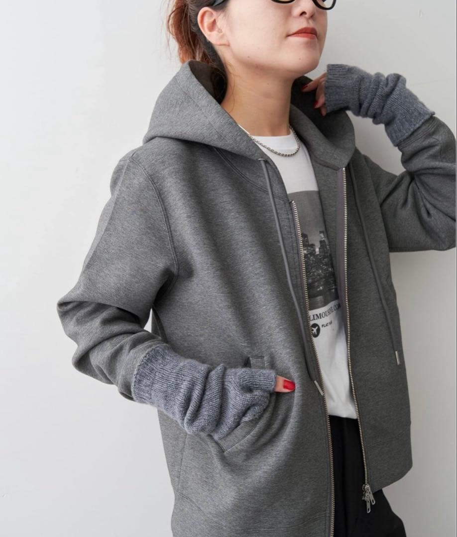 Spick & Span ストレッチジップフードパーカー 美品