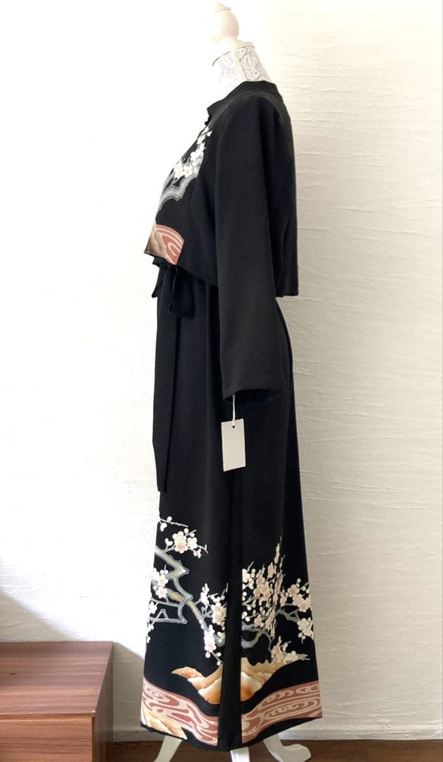 黒留袖リメイク　スタンドカラーワンピース他3点セット