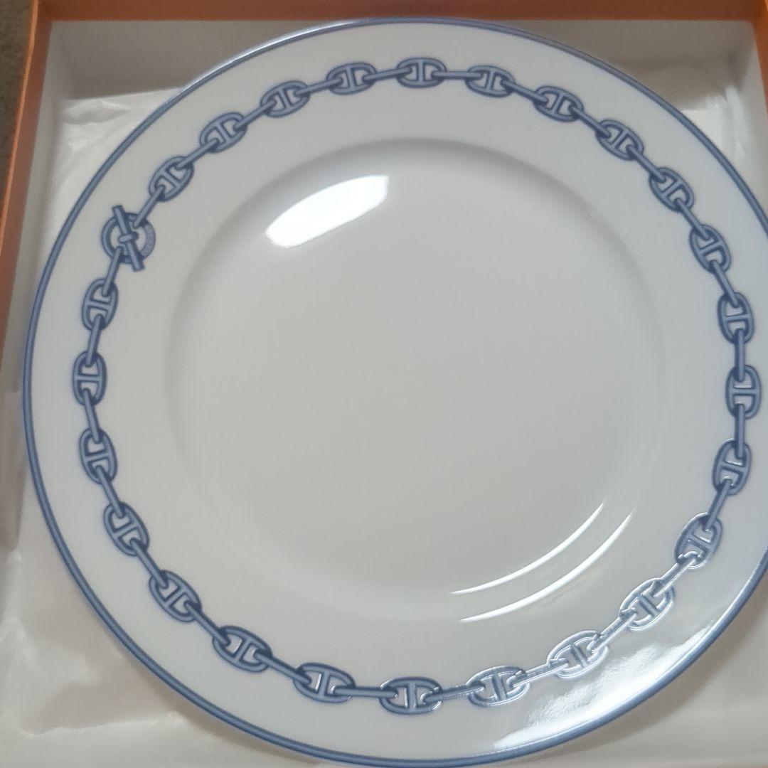 エルメス ブルーのチェーン模様 皿 セット
