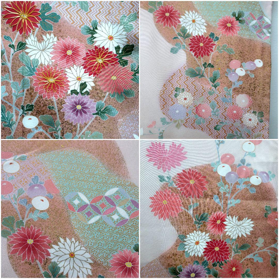 949　半額セール　薄ピンク系　作家もの　友禅訪問着　4点フルセット