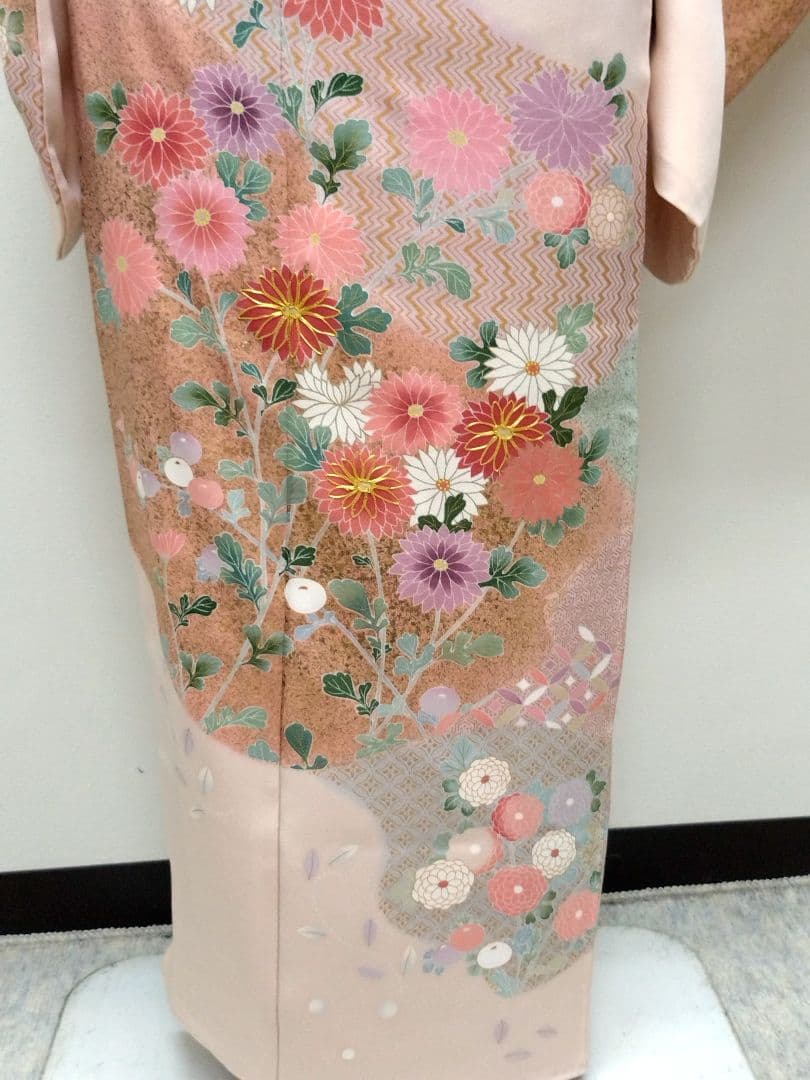 949　半額セール　薄ピンク系　作家もの　友禅訪問着　4点フルセット