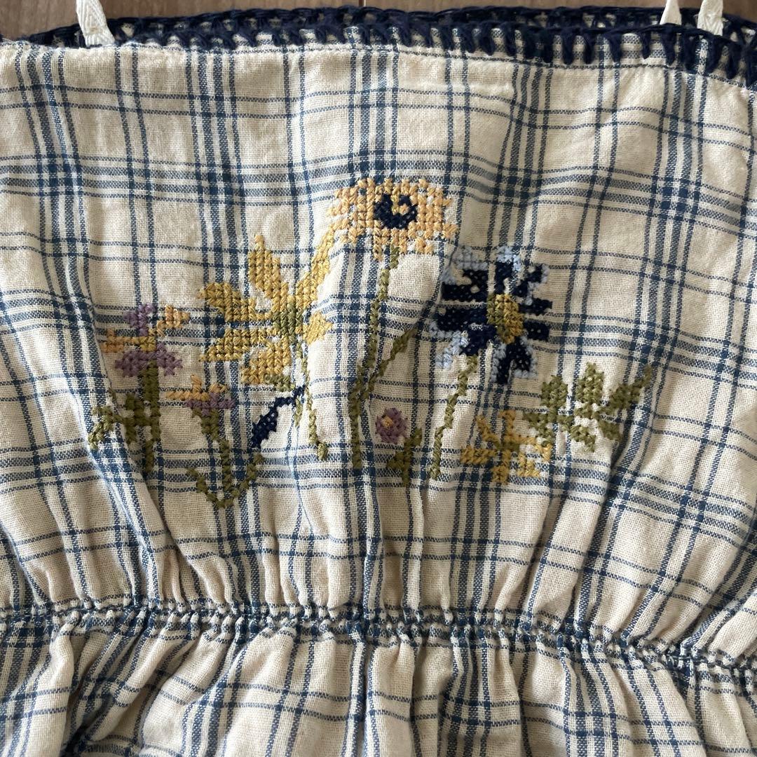 LiiLU セットアップ　刺繍　 チェック　6y 4y