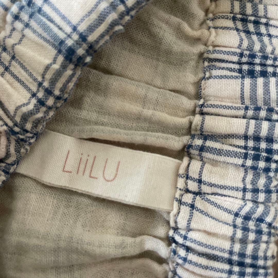 LiiLU セットアップ　刺繍　 チェック　6y 4y