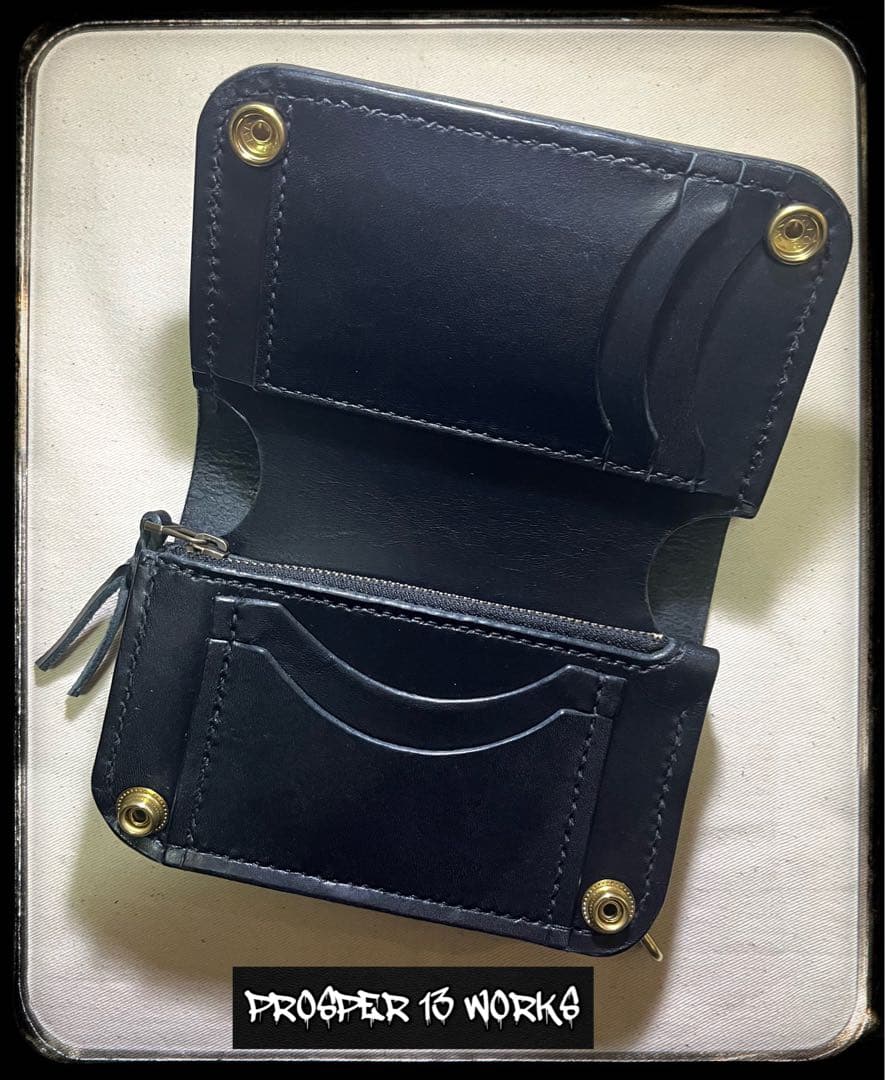 ミドル トラッカーウォレット 姫路レザー タンニン鞣し