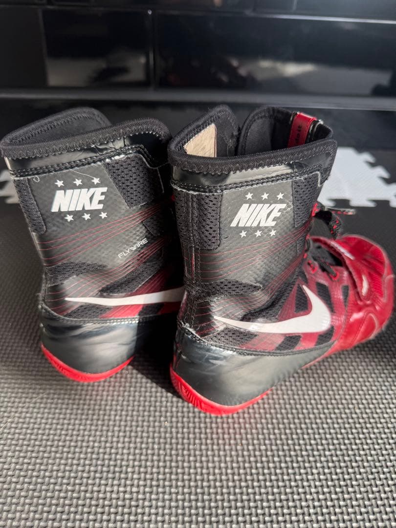 NIKE ボクシングシューズ 24.5cm ハイパーKO 【赤黒】