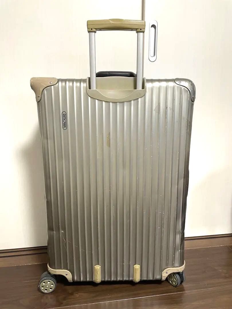 【3/31まで】RIMOWA リモワ　トパーズチタニウム廃盤革ハンドル 98L