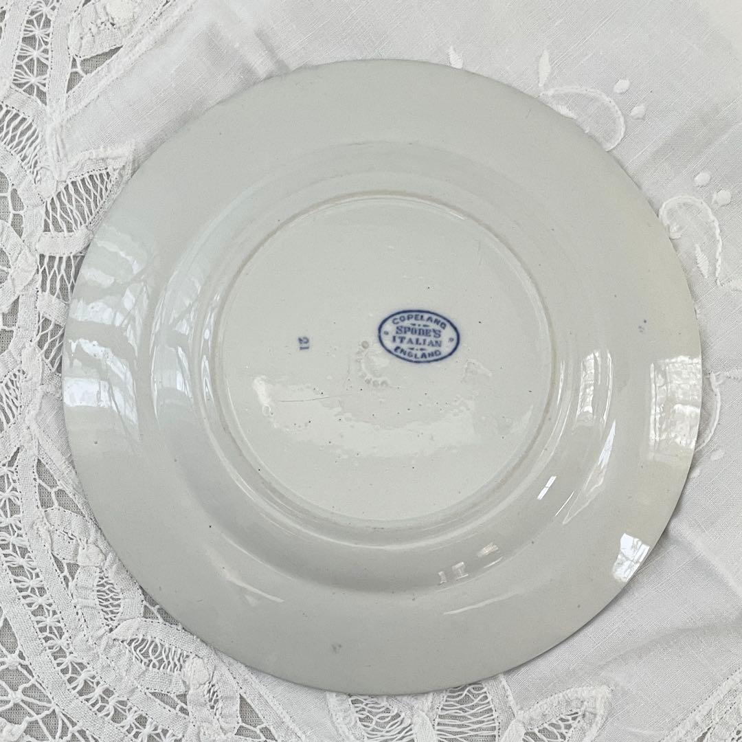 ￼英国スポード　ブルーイタリアン　￼アンティーク　￼ 4皿セット￼