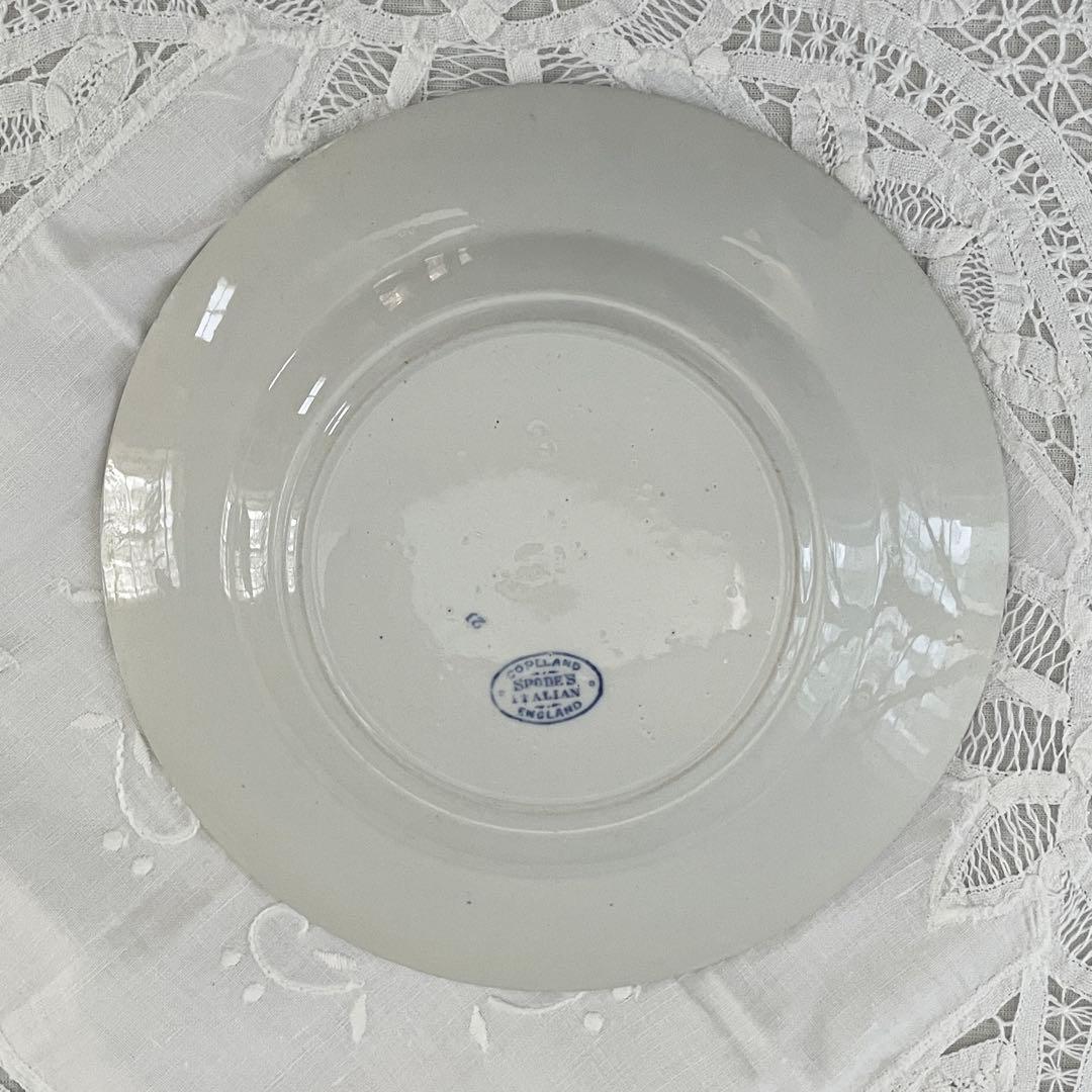 ￼英国スポード　ブルーイタリアン　￼アンティーク　￼ 4皿セット￼