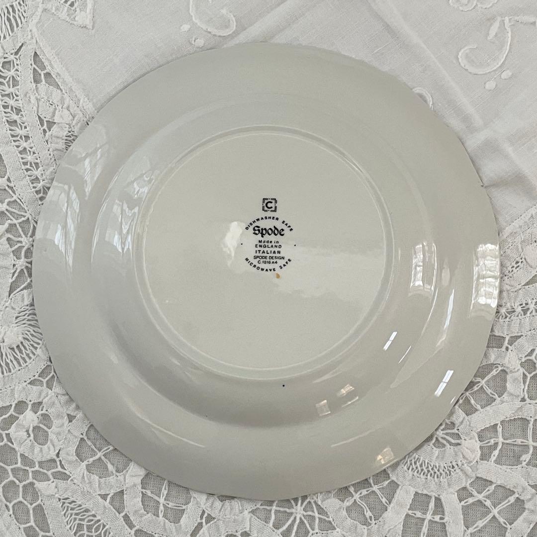 ￼英国スポード　ブルーイタリアン　￼アンティーク　￼ 4皿セット￼