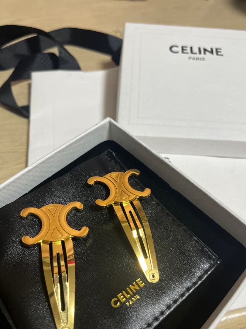 【本日中】CELINE トリオンフ ゴールド ヘアアクセ