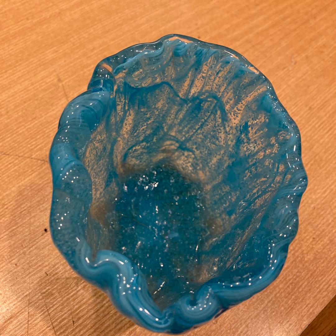 ヒロリンさん専用青色ガラスフランス製花瓶