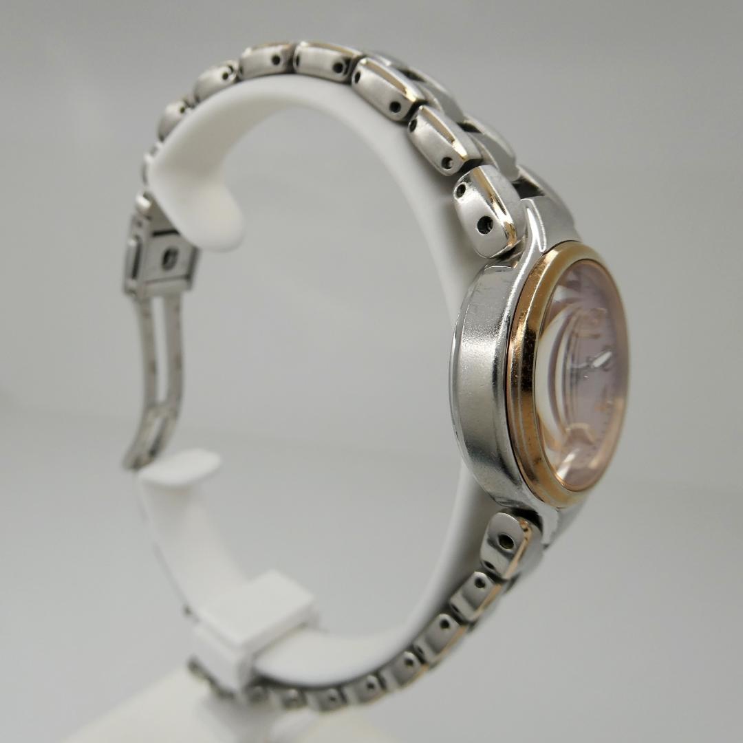 ✴良品稼働品 EXCEED 白蝶貝文字盤 チタン 電波ソーラー 15.5㎝