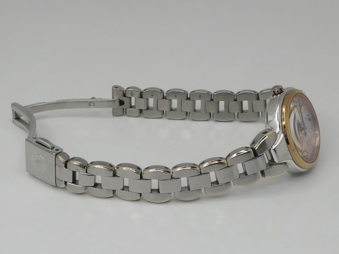 ✴良品稼働品 EXCEED 白蝶貝文字盤 チタン 電波ソーラー 15.5㎝