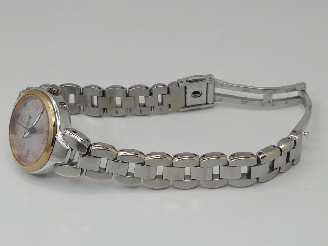 ✴良品稼働品 EXCEED 白蝶貝文字盤 チタン 電波ソーラー 15.5㎝