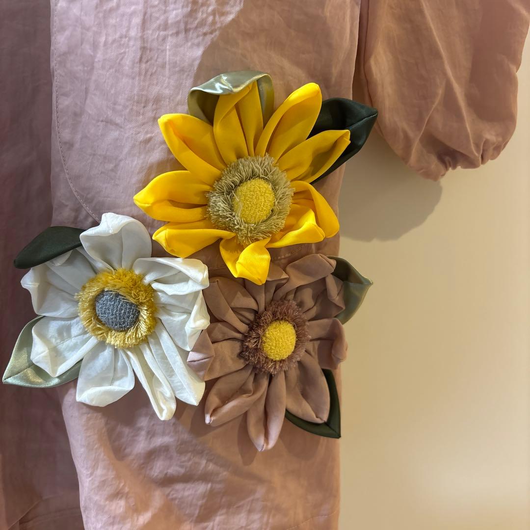 Potechino 花の刺繍付き　割烹着　新品