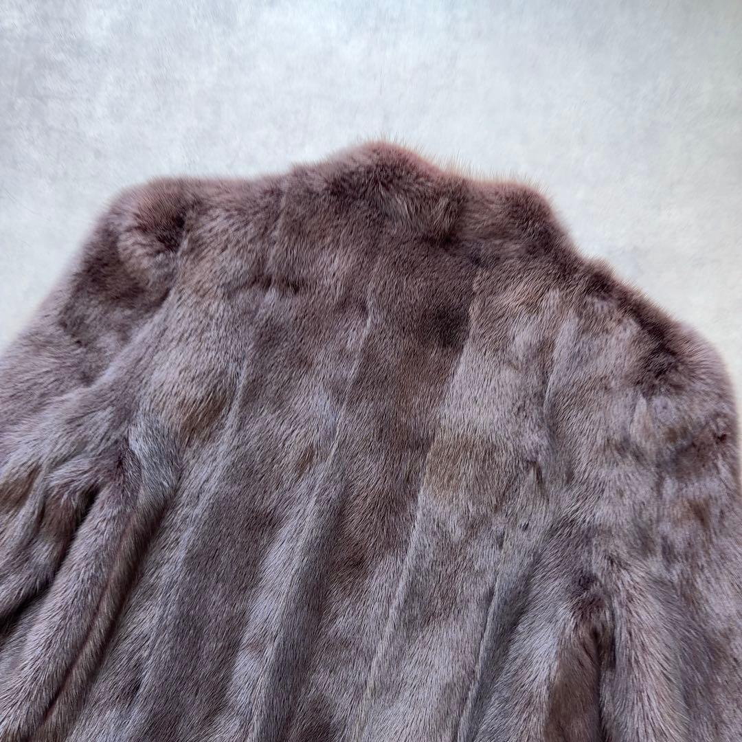 ミンク ファーコート クロップド 毛皮 リアルファー 11号 L