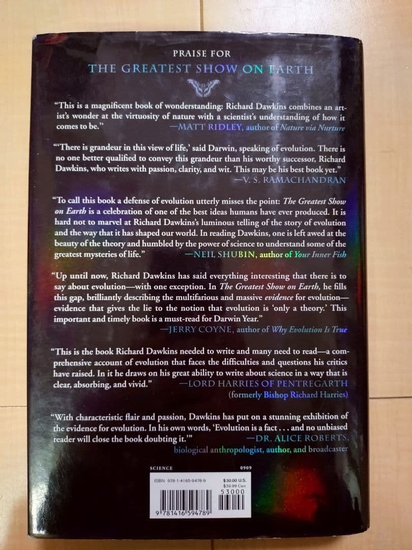 TheGreatestShowonEarthサイン入 リチャード・ドーキンス