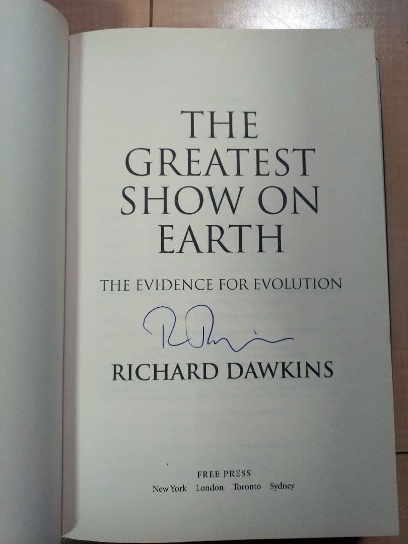 TheGreatestShowonEarthサイン入 リチャード・ドーキンス