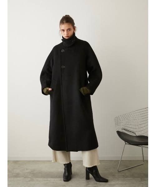 LA PEAU DE GEM 3way スタンドカラーロングコート