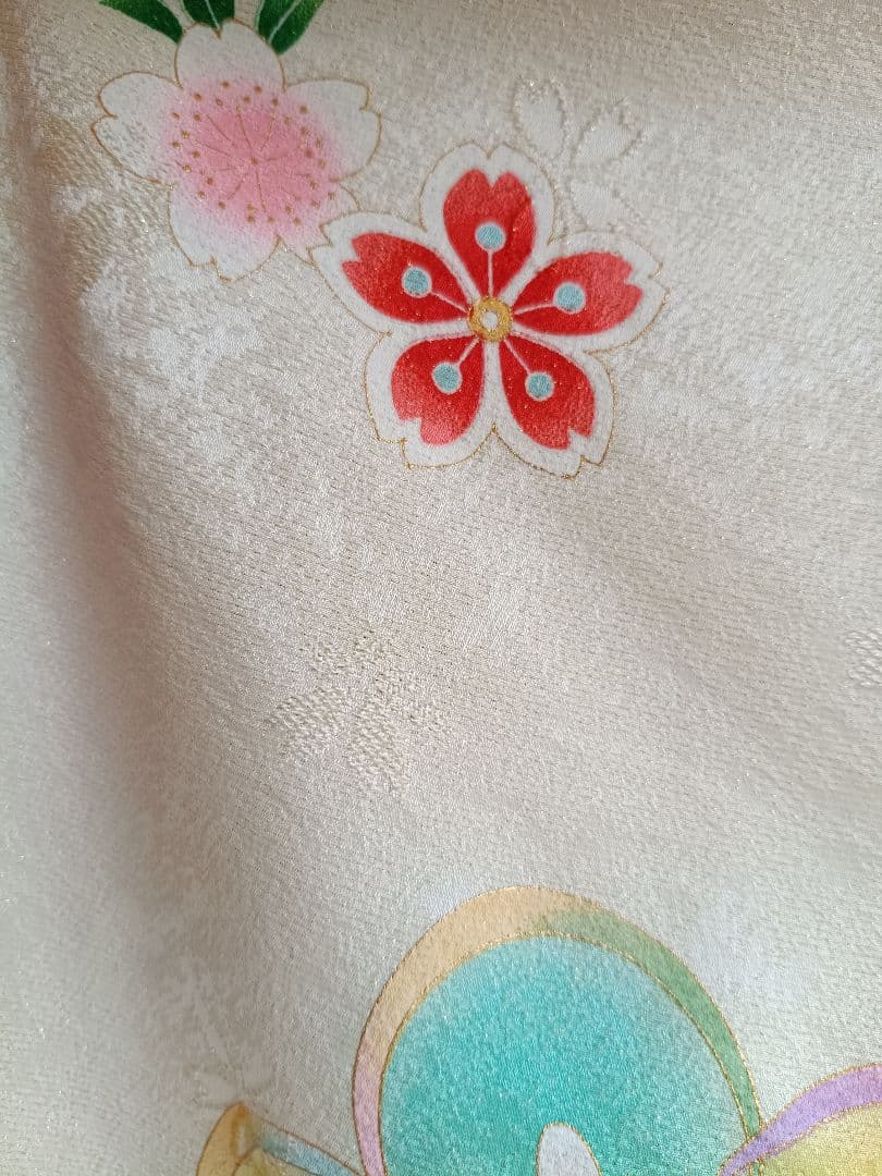 専用です☆上級品☆正絹白地に刺繍の着物と作り帯☆七五三フルセット