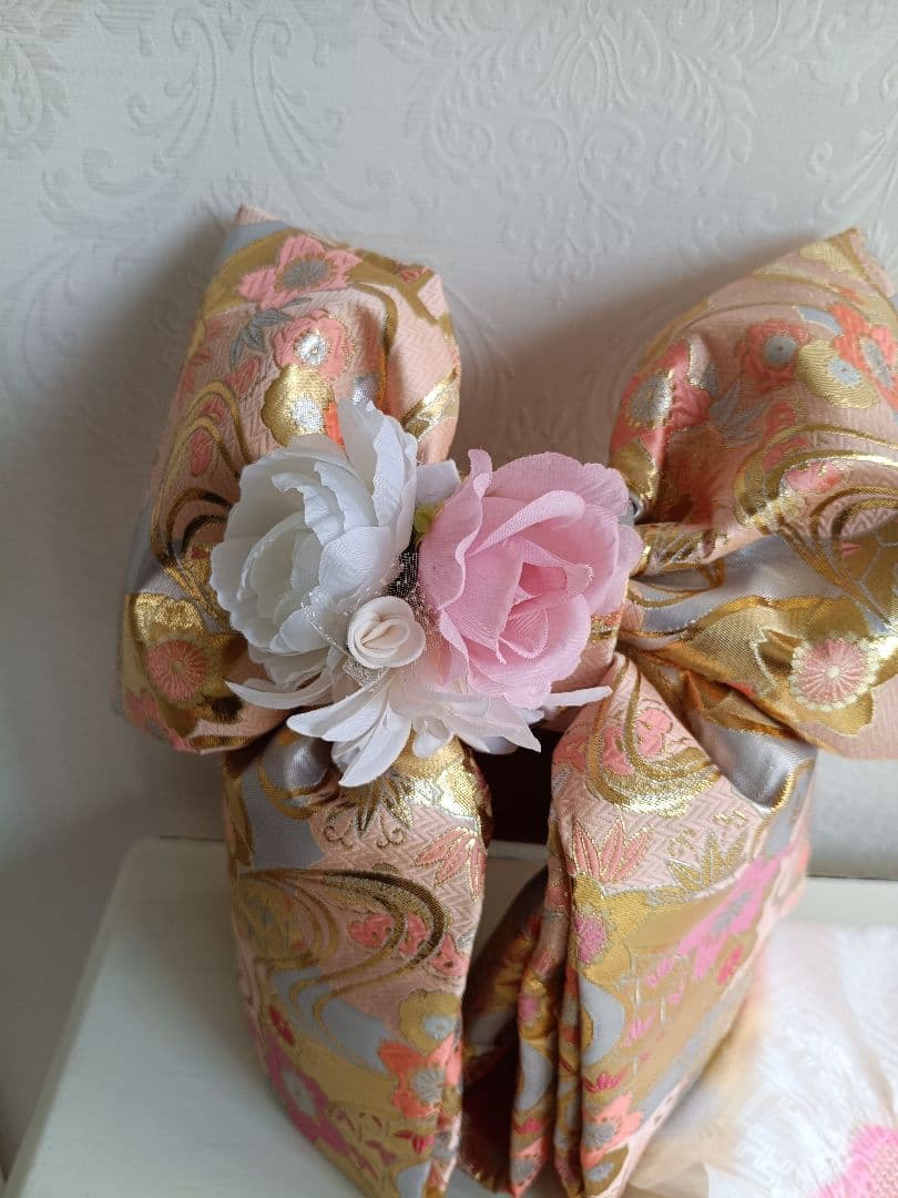 専用です☆上級品☆正絹白地に刺繍の着物と作り帯☆七五三フルセット