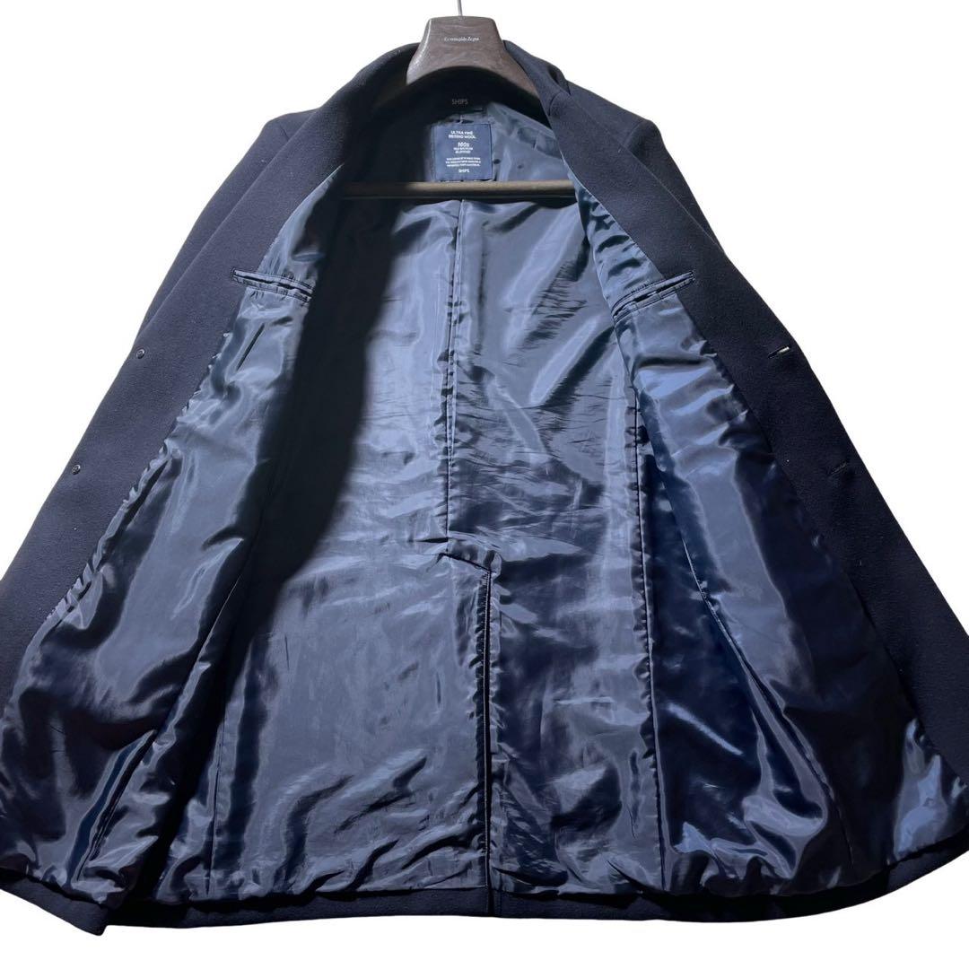 極美品■SHIPS チェスターコート　スーパー160’S メリノウールメルトン