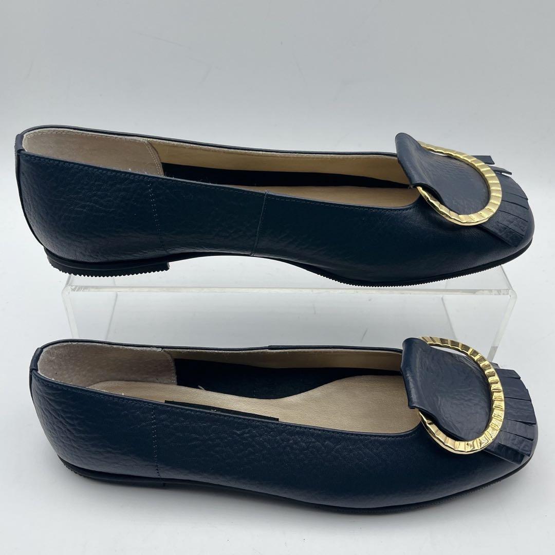 極美品✨定番❗️ミハマ カッターシューズ フラットシューズ ネイビー 23.5