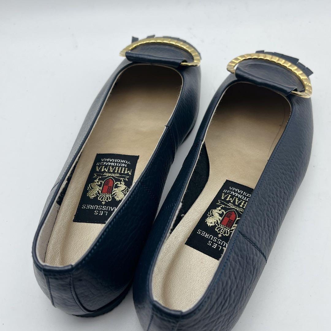 極美品✨定番❗️ミハマ カッターシューズ フラットシューズ ネイビー 23.5