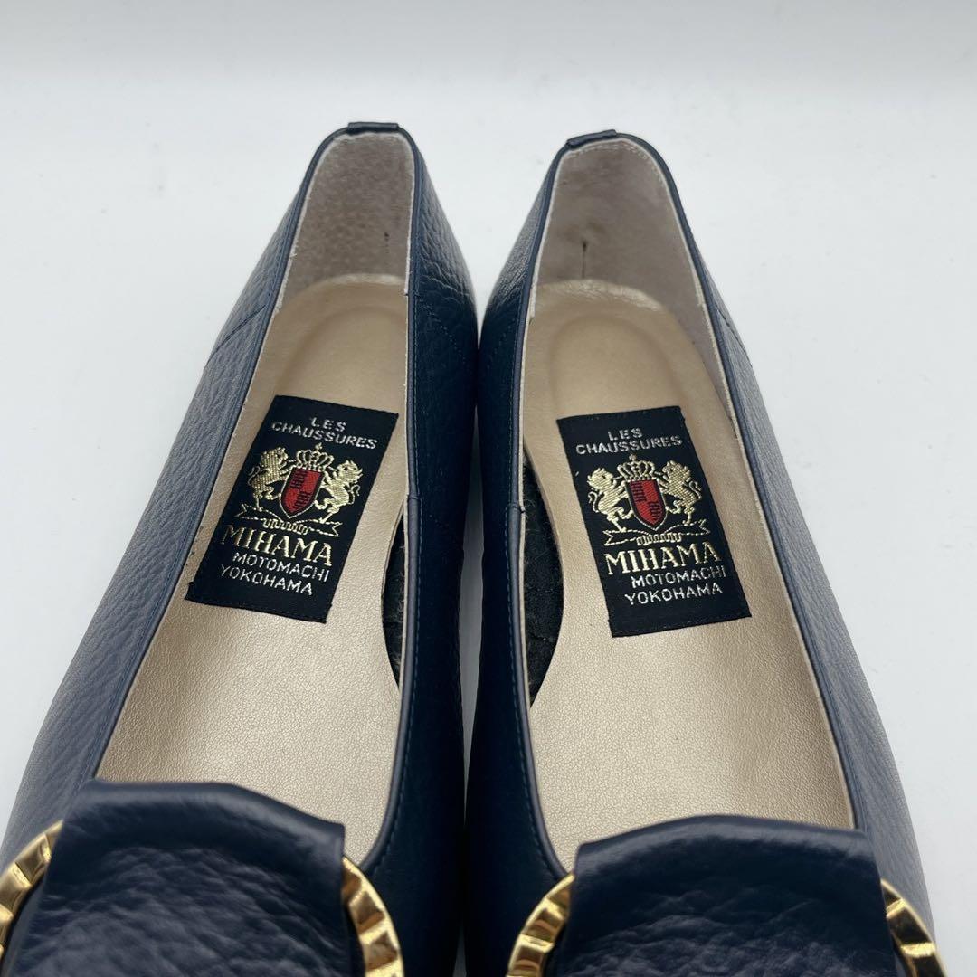 極美品✨定番❗️ミハマ カッターシューズ フラットシューズ ネイビー 23.5