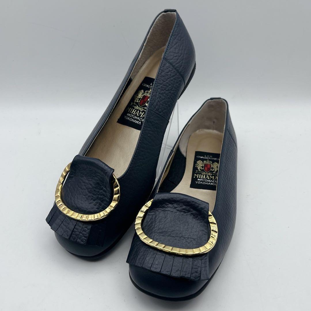 極美品✨定番❗️ミハマ カッターシューズ フラットシューズ ネイビー 23.5