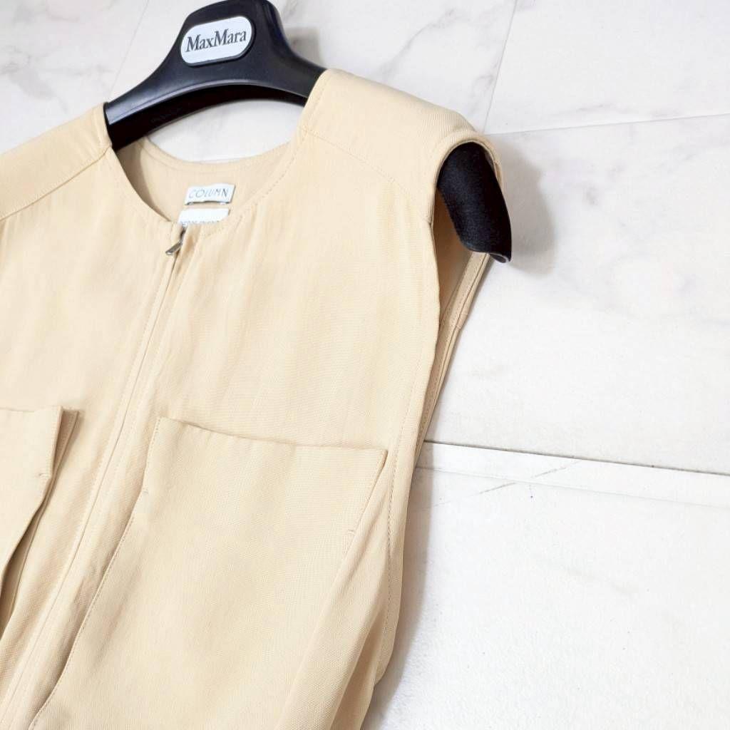 近年・美品✨コラム ワークデザインジャンプスーツ ウエストリボン オールインワン