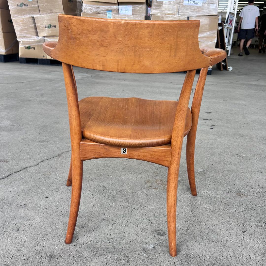 飛騨産業 キツツキ クレセント オーク無垢材 ダイニングチェア　北欧風　割れあり