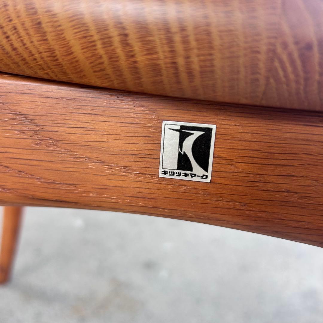 飛騨産業 キツツキ クレセント オーク無垢材 ダイニングチェア　北欧風　割れあり