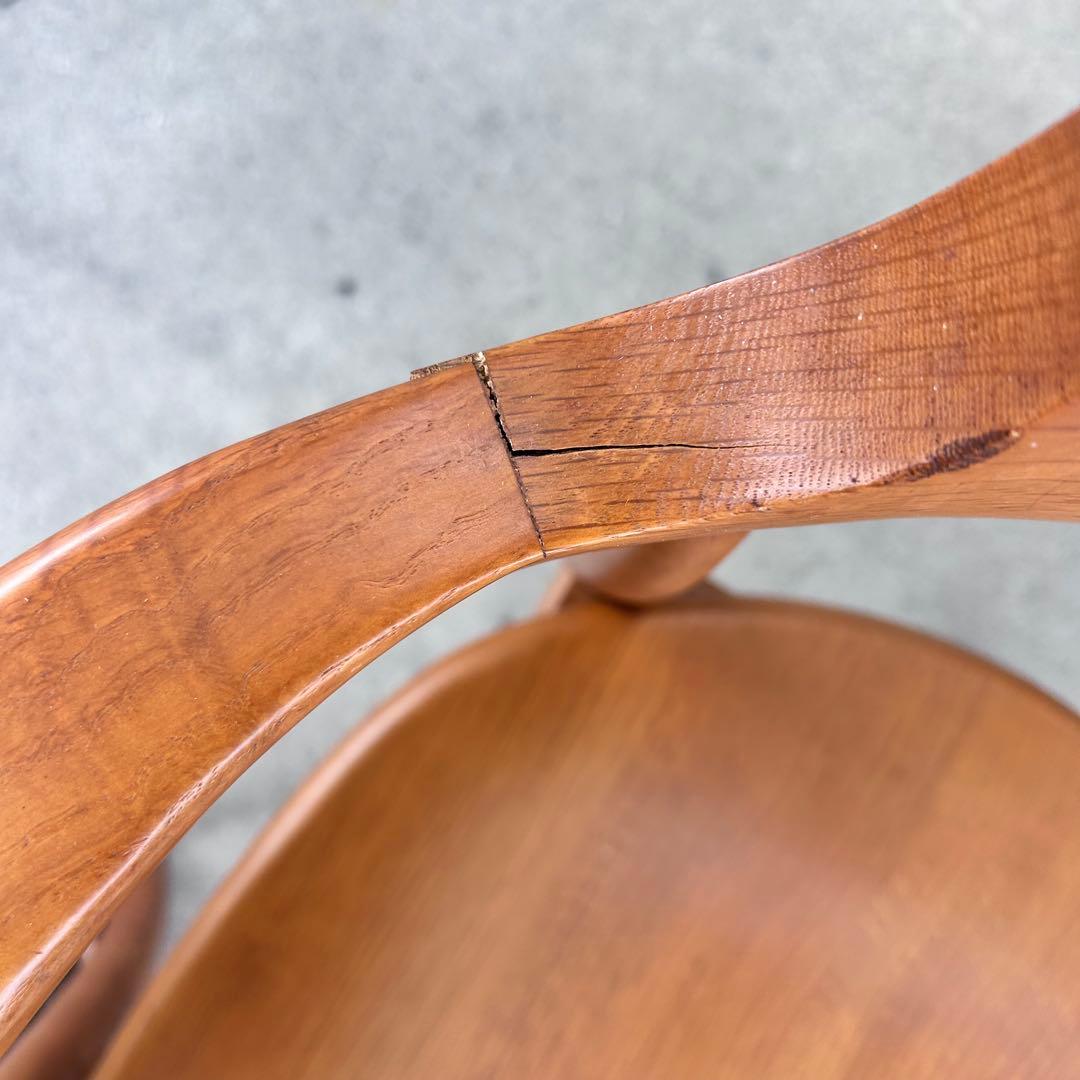 飛騨産業 キツツキ クレセント オーク無垢材 ダイニングチェア　北欧風　割れあり