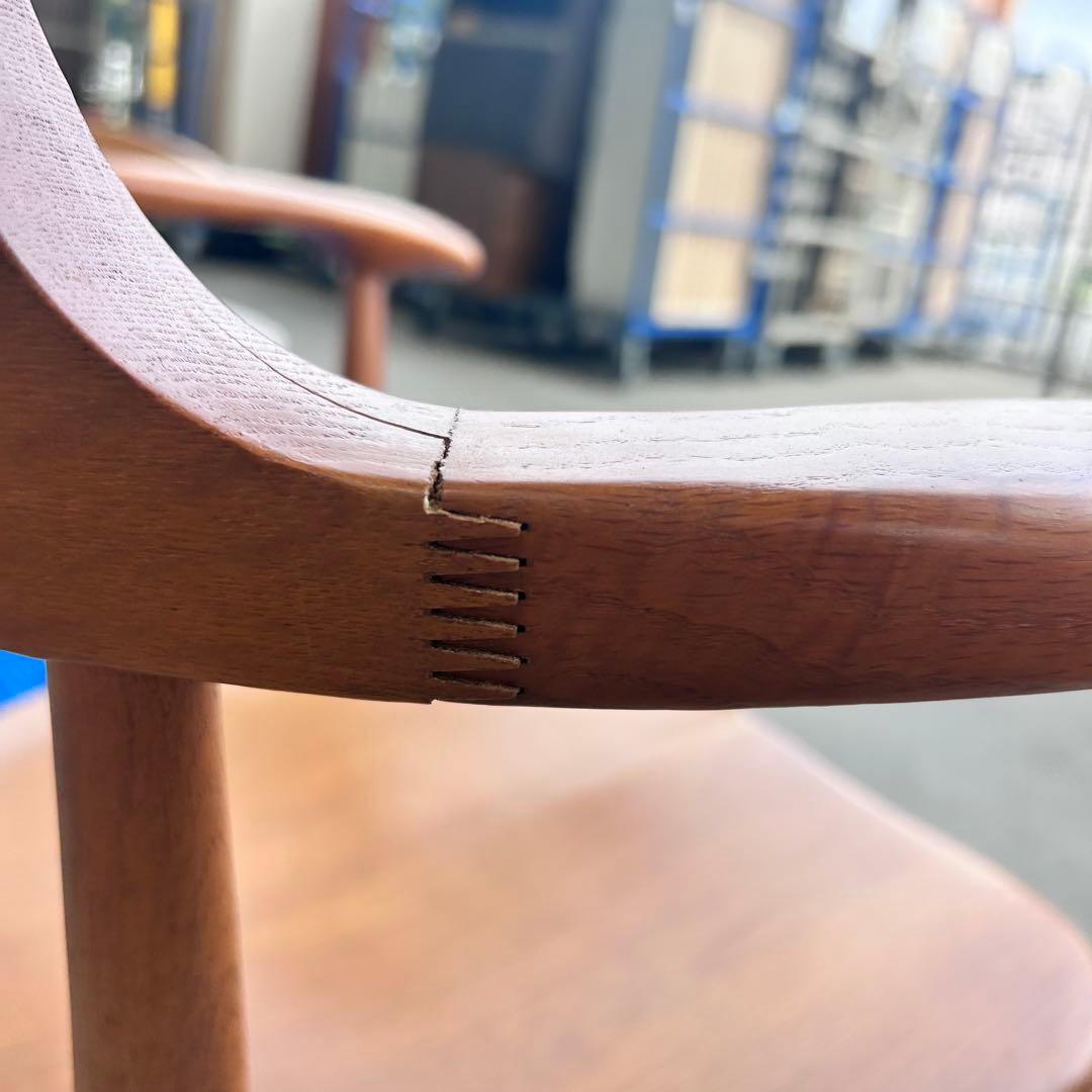 飛騨産業 キツツキ クレセント オーク無垢材 ダイニングチェア　北欧風　割れあり