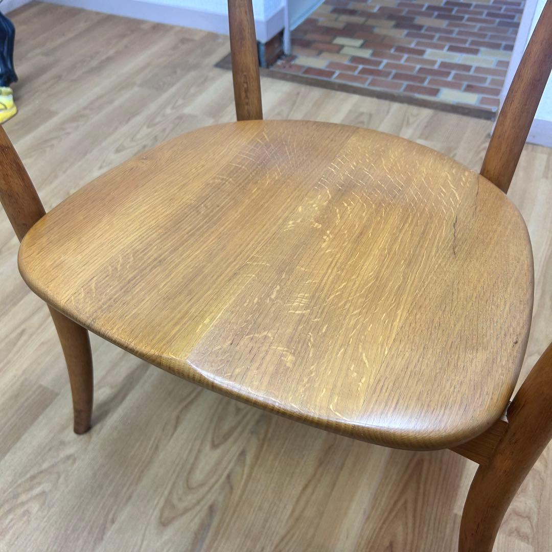 飛騨産業 キツツキ クレセント オーク無垢材 ダイニングチェア　北欧風　割れあり