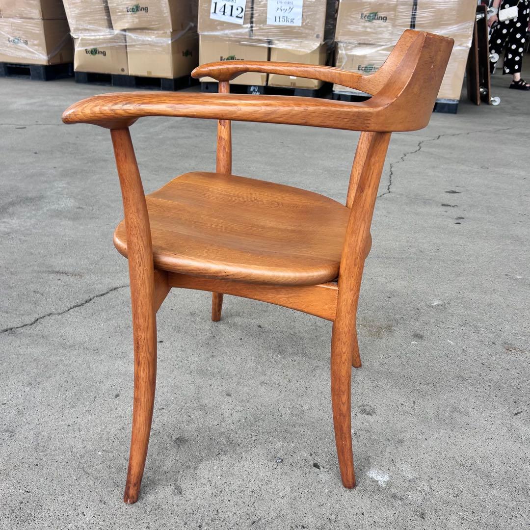 飛騨産業 キツツキ クレセント オーク無垢材 ダイニングチェア　北欧風　割れあり