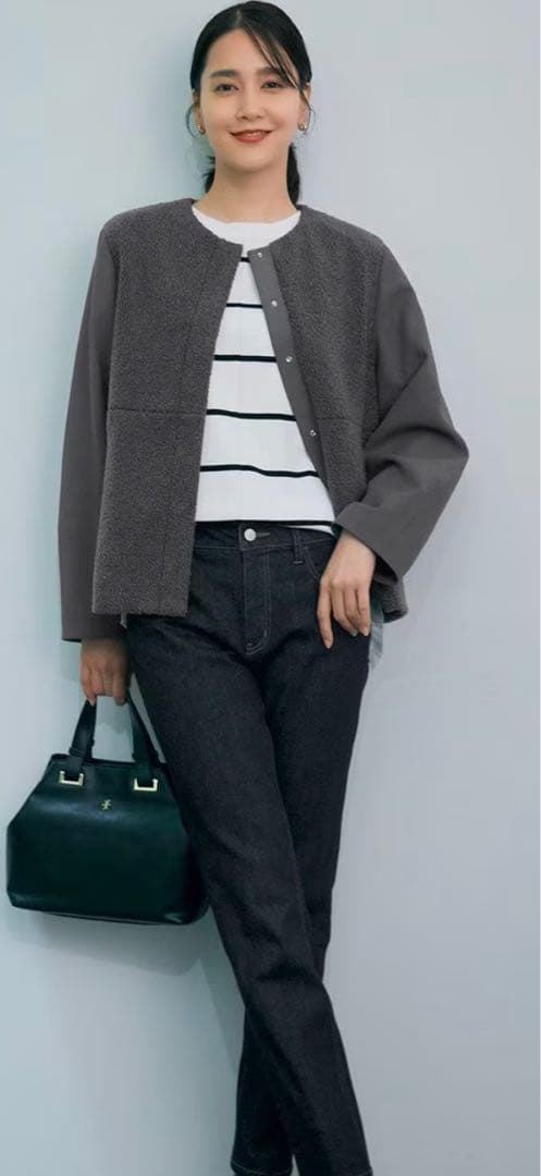 自由区　洗えるボアコンビアウター