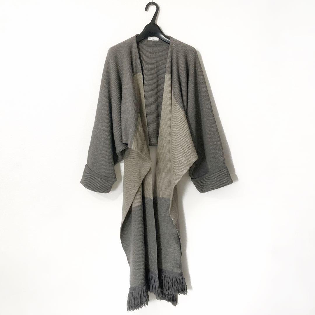 超希少✨バレンシアガ ウールポンチョカーディガン アルパカ混 フリンジ ボレロ