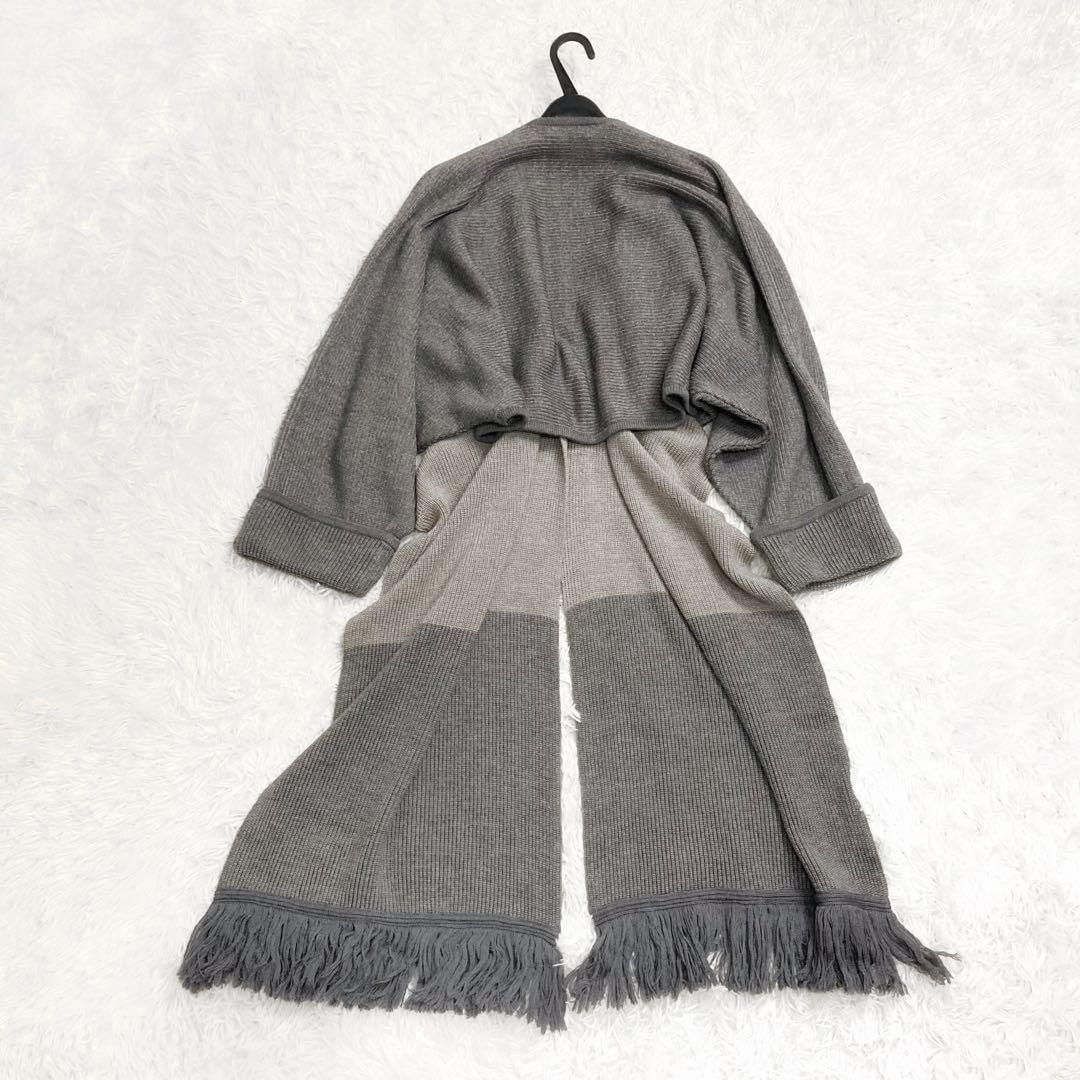 超希少✨バレンシアガ ウールポンチョカーディガン アルパカ混 フリンジ ボレロ