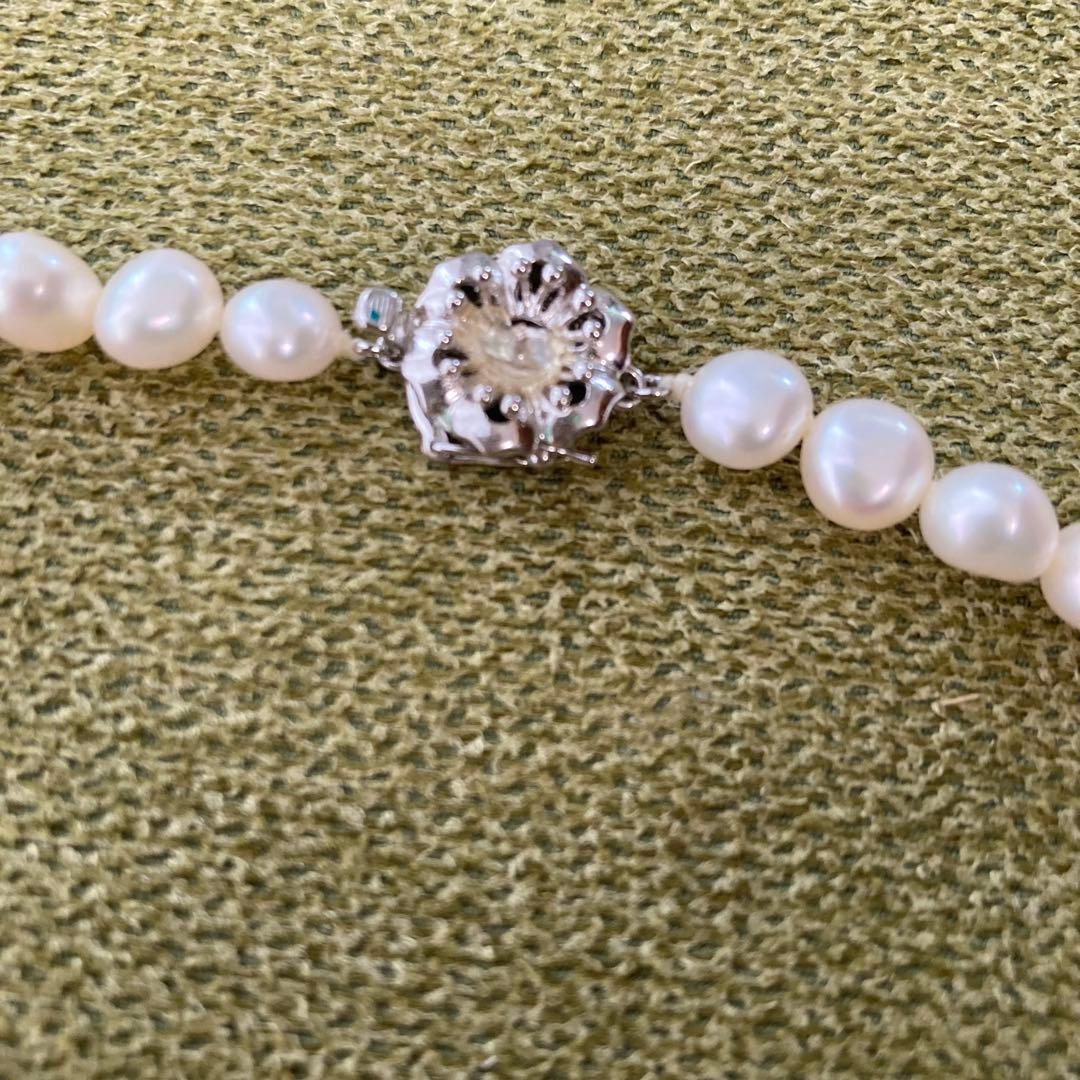 k14WG パール　真珠ネックレス　難あり