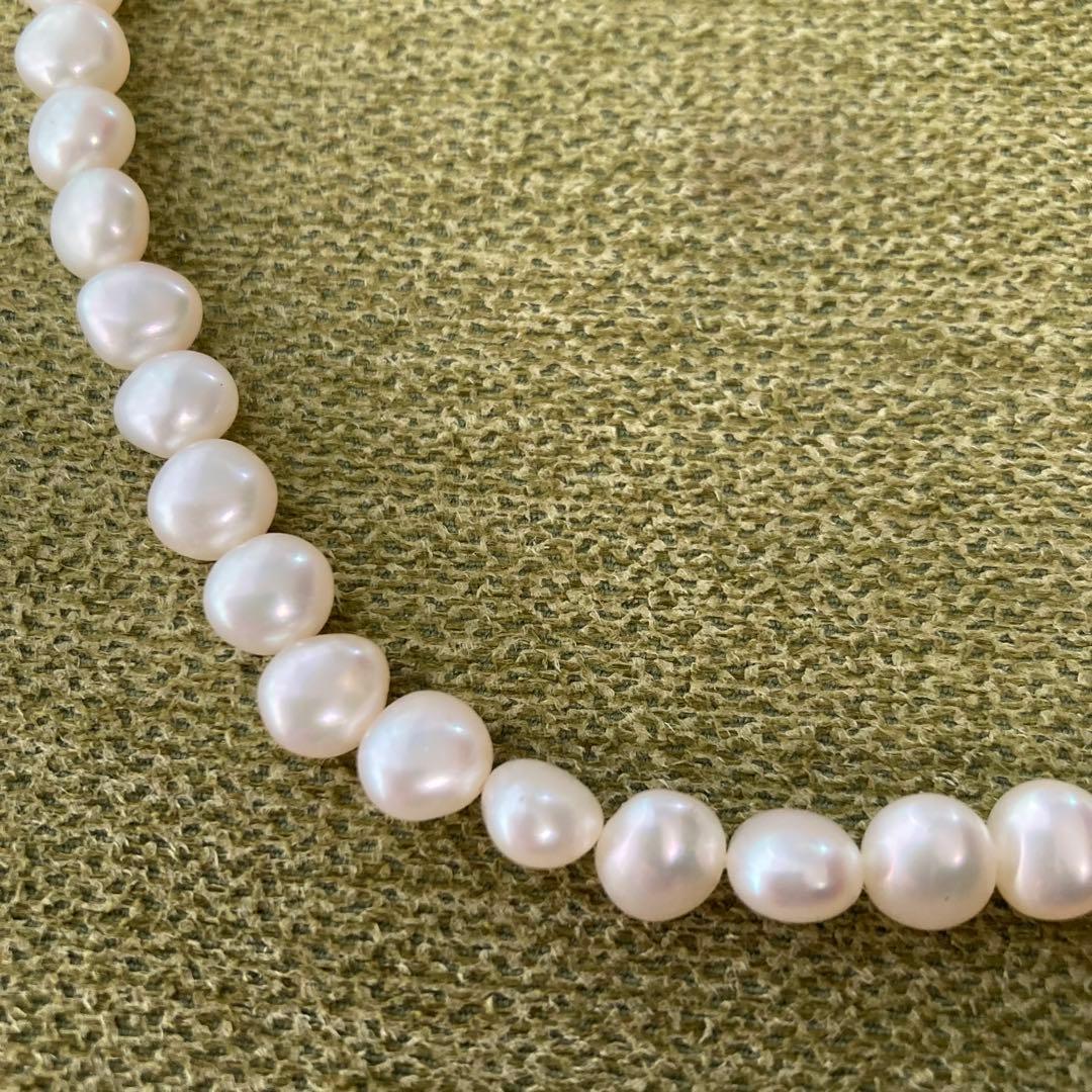 k14WG パール　真珠ネックレス　難あり