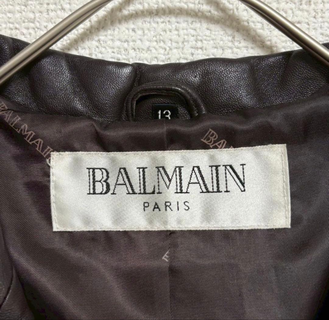 バルマン トレンチコート ラムレザー 羊革 ロング　ベルト付き アウター 上品