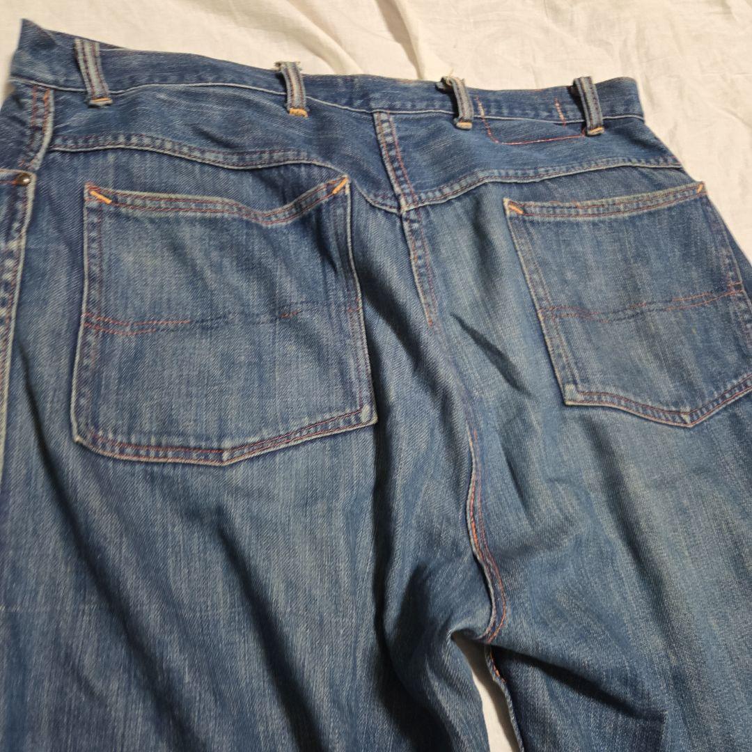 ​激レア 40s 大戦期 ペインターパンツ 股リベ ドーナツボタン 濃紺 W40