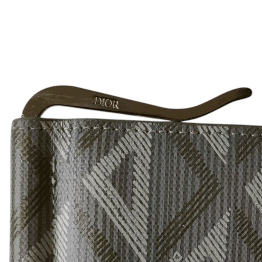 ディオール　マネークリップ　CDダイヤモンド　グレー　二つ折り財布
